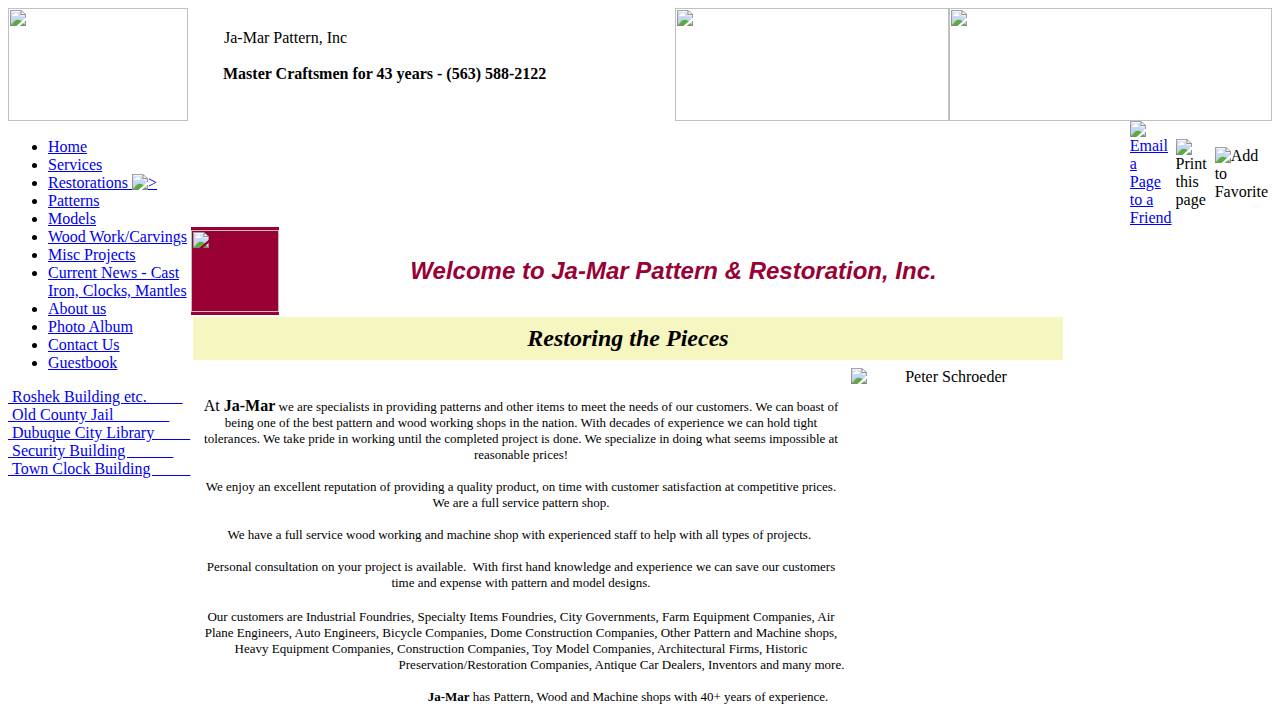 Ja-mar Pattern INC website screenshot