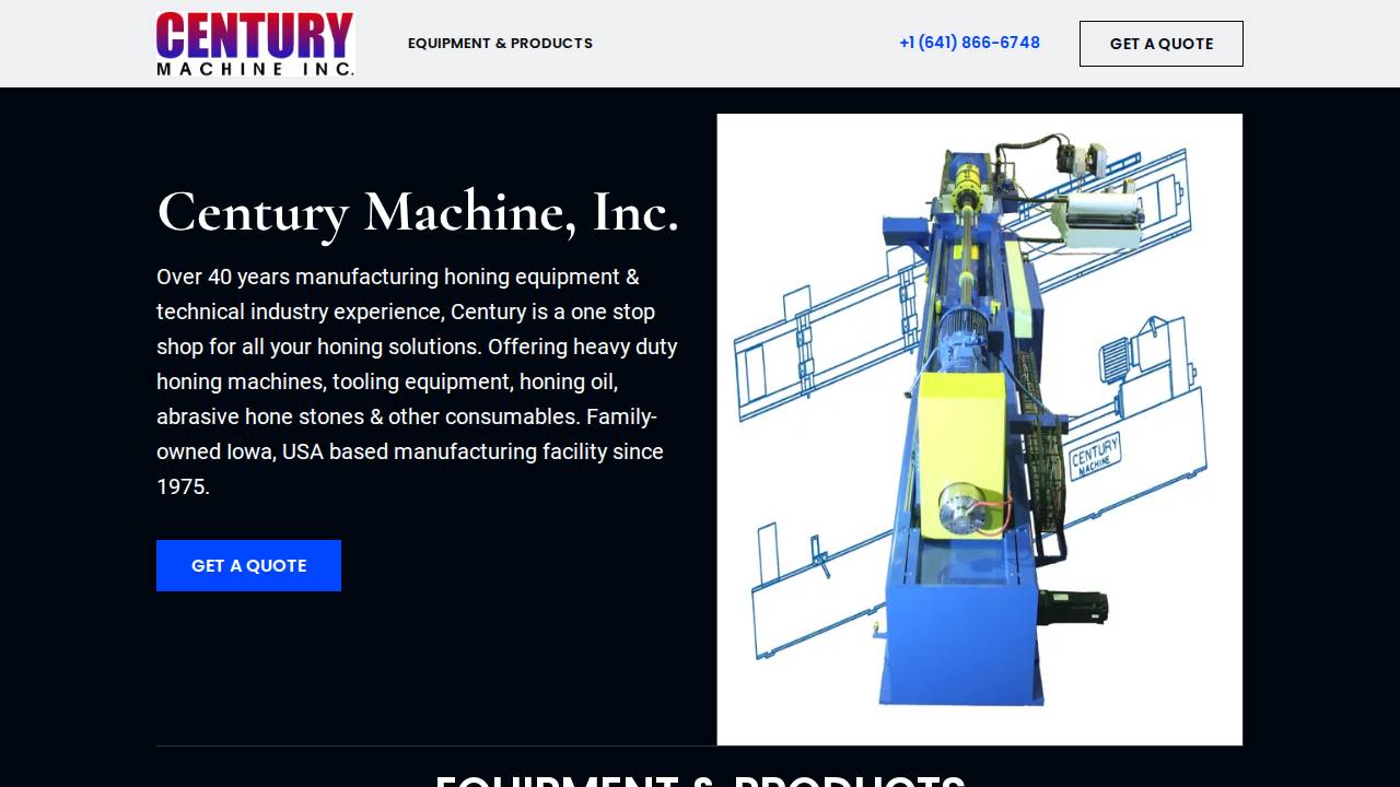 Century Machine INC website screenshot