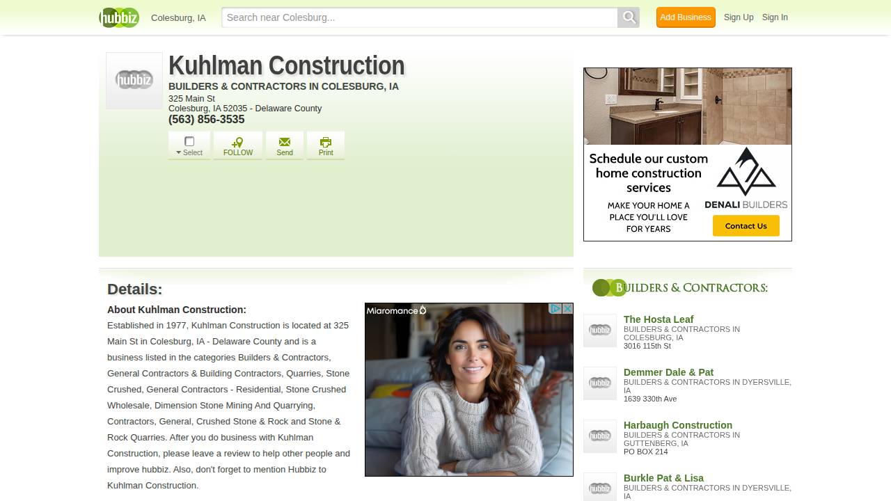 Kermit Construction Company website screenshot