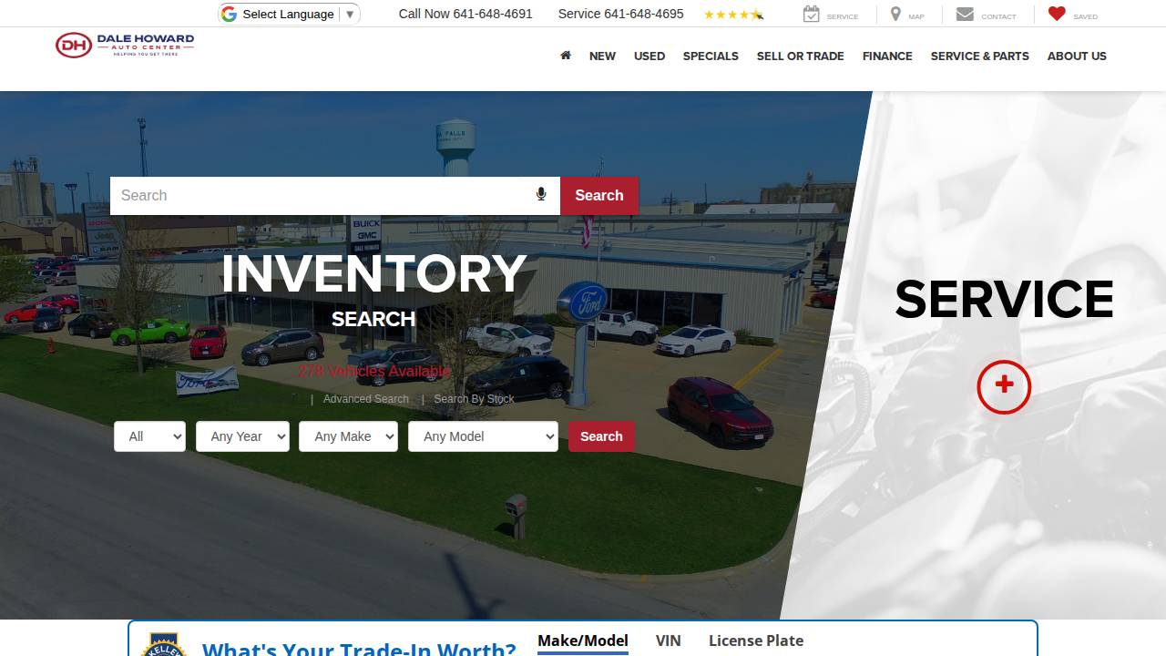 Dale Howard Inc, D Howard Chevrolet website screenshot