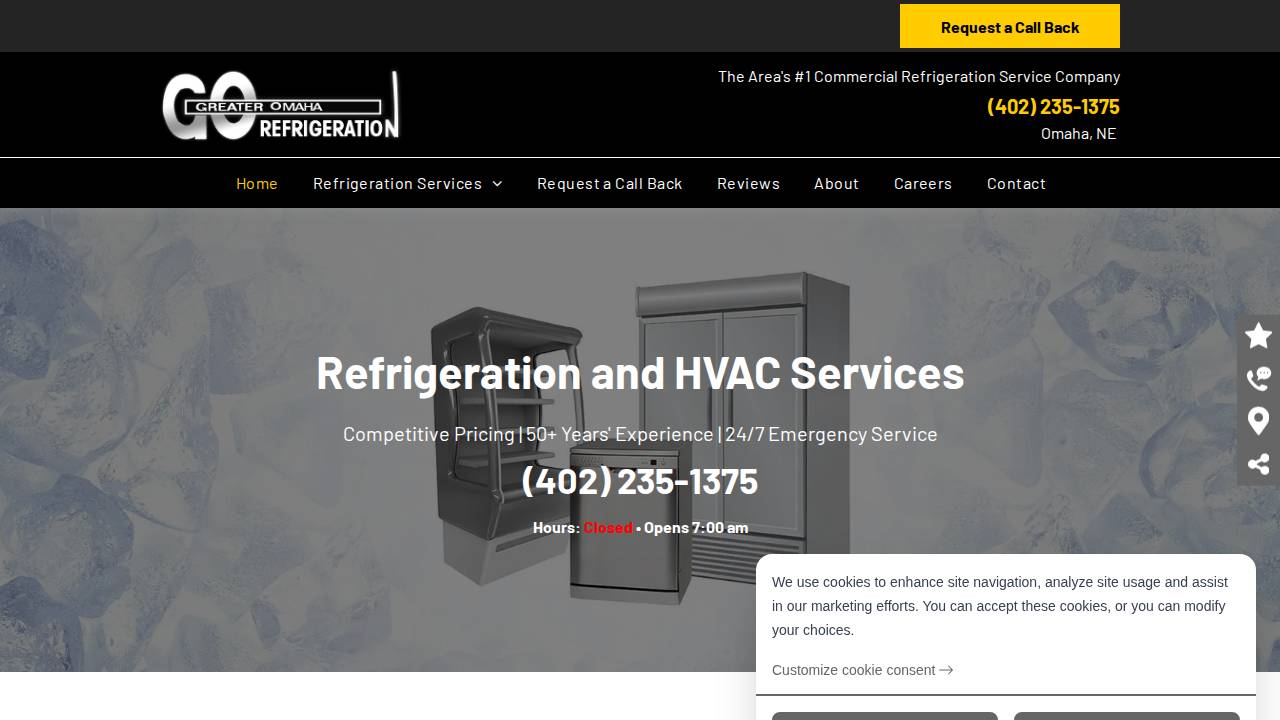 Greater Omaha Refrigeration CO, William Rolles & T Meester website screenshot