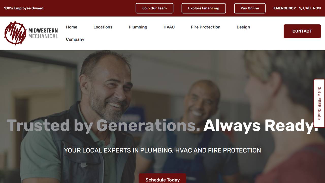 Mingus, James L; Mingus Cooling&htg website screenshot