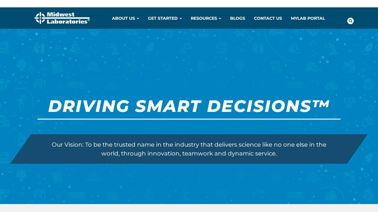 Midwest Laboratories INC website screenshot