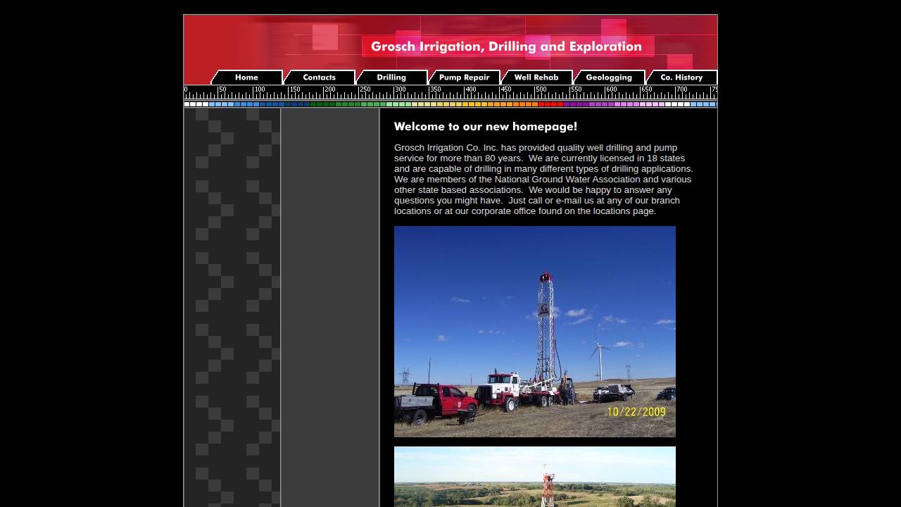 Grosch Irrigation Company Inc, Gros website screenshot
