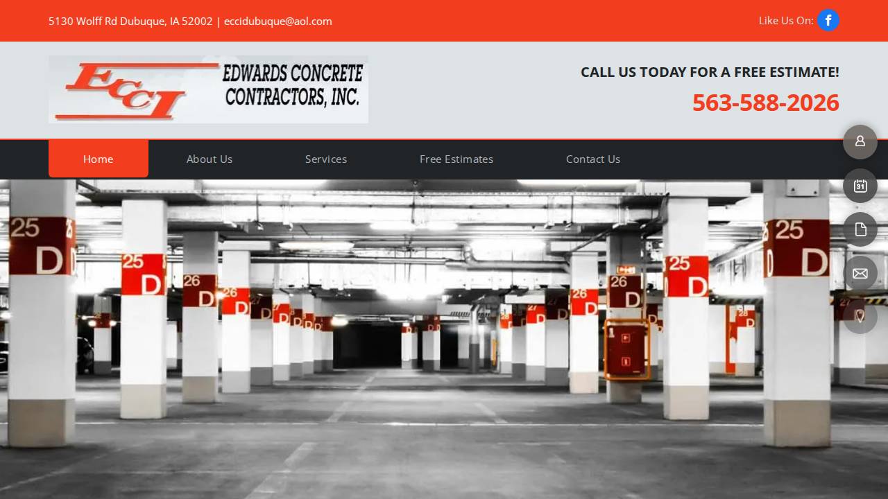 Edwards Concrete Contractors INC website screenshot