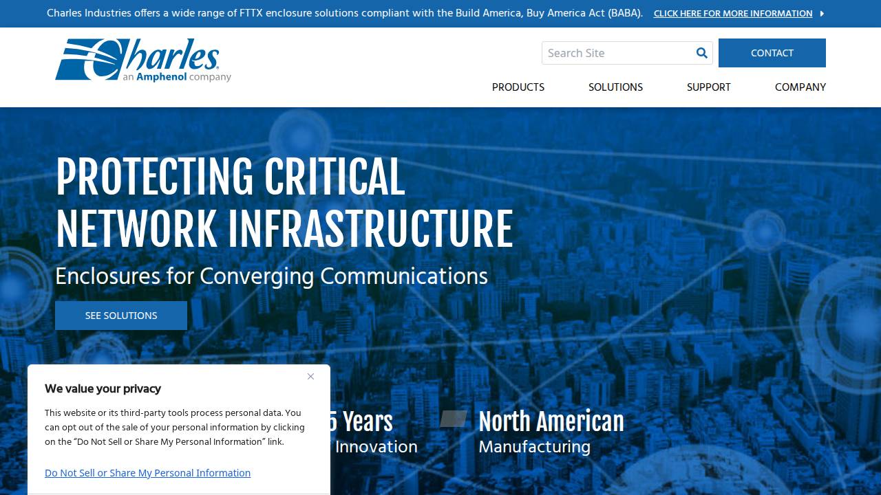 Charles Industries Ltd, Coil Sales & MFG CO website screenshot