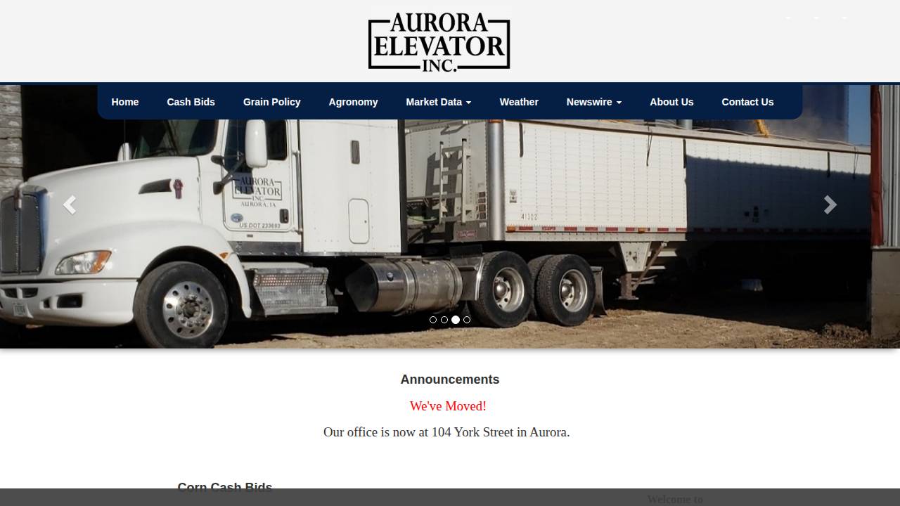 Aurora Elevator INC website screenshot