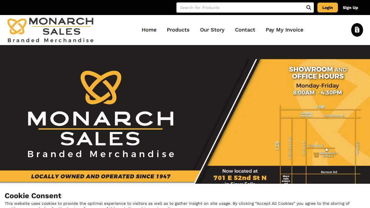 Monarch Sales CO INC website screenshot