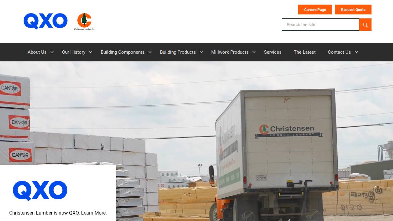 Christensen Lumber INC website screenshot