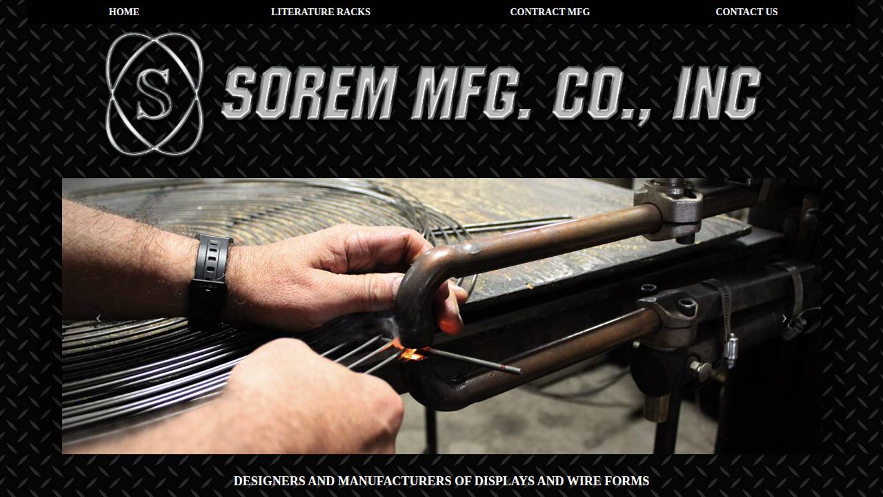 Sorem Manufacturing CO Inc, Sorem MFG CO INC website screenshot