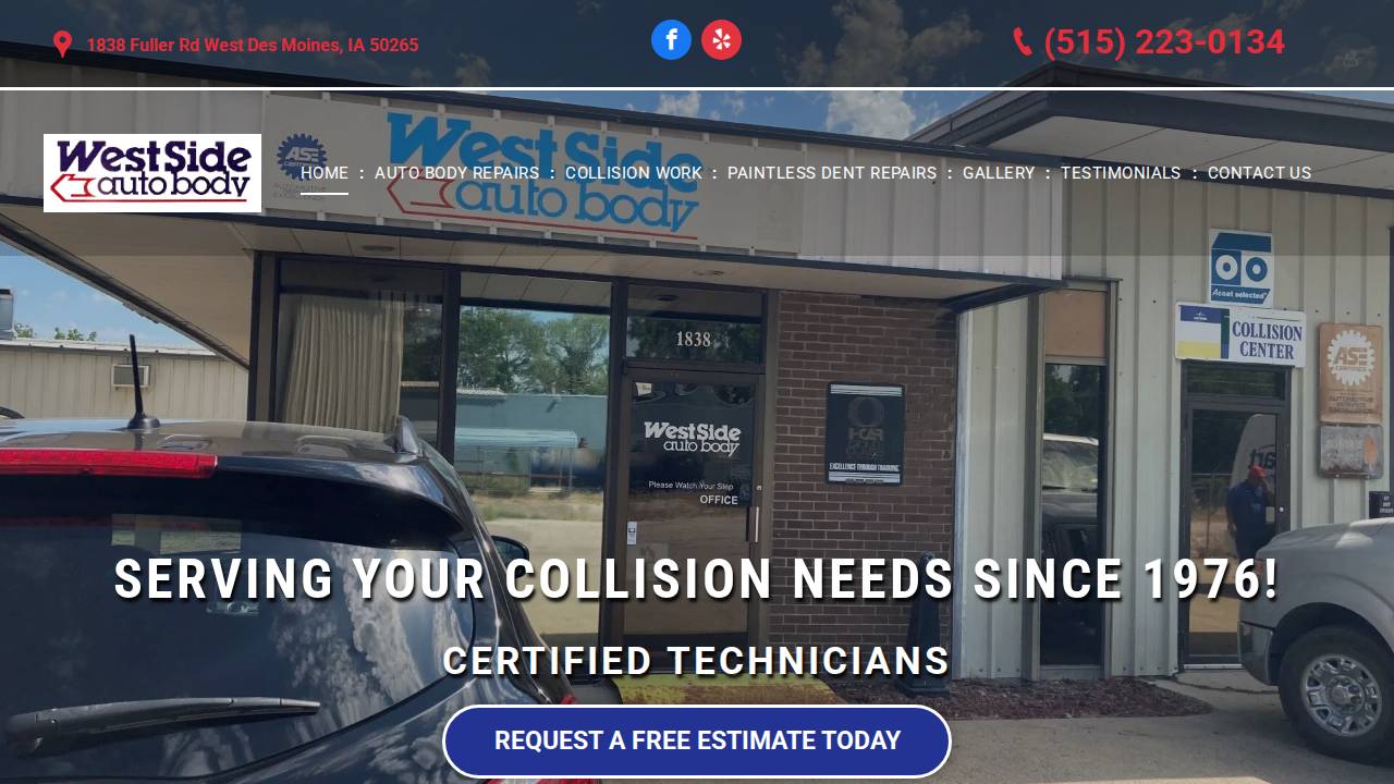 West Side Auto Body DES Moines Inc, DES Moines website screenshot