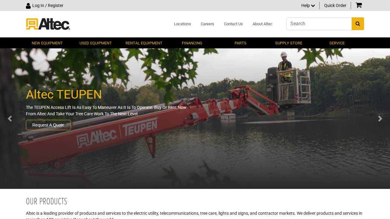 Altec Industries INC website screenshot