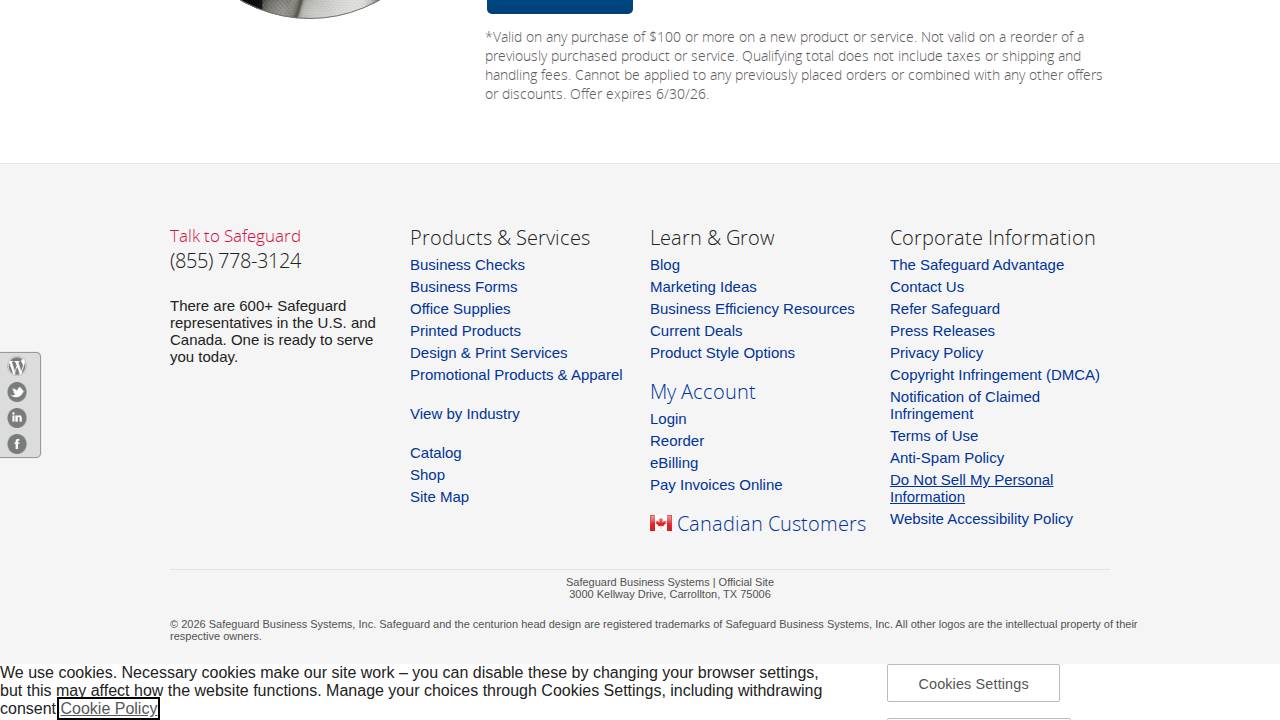 Safeguard Business Systems INC website screenshot