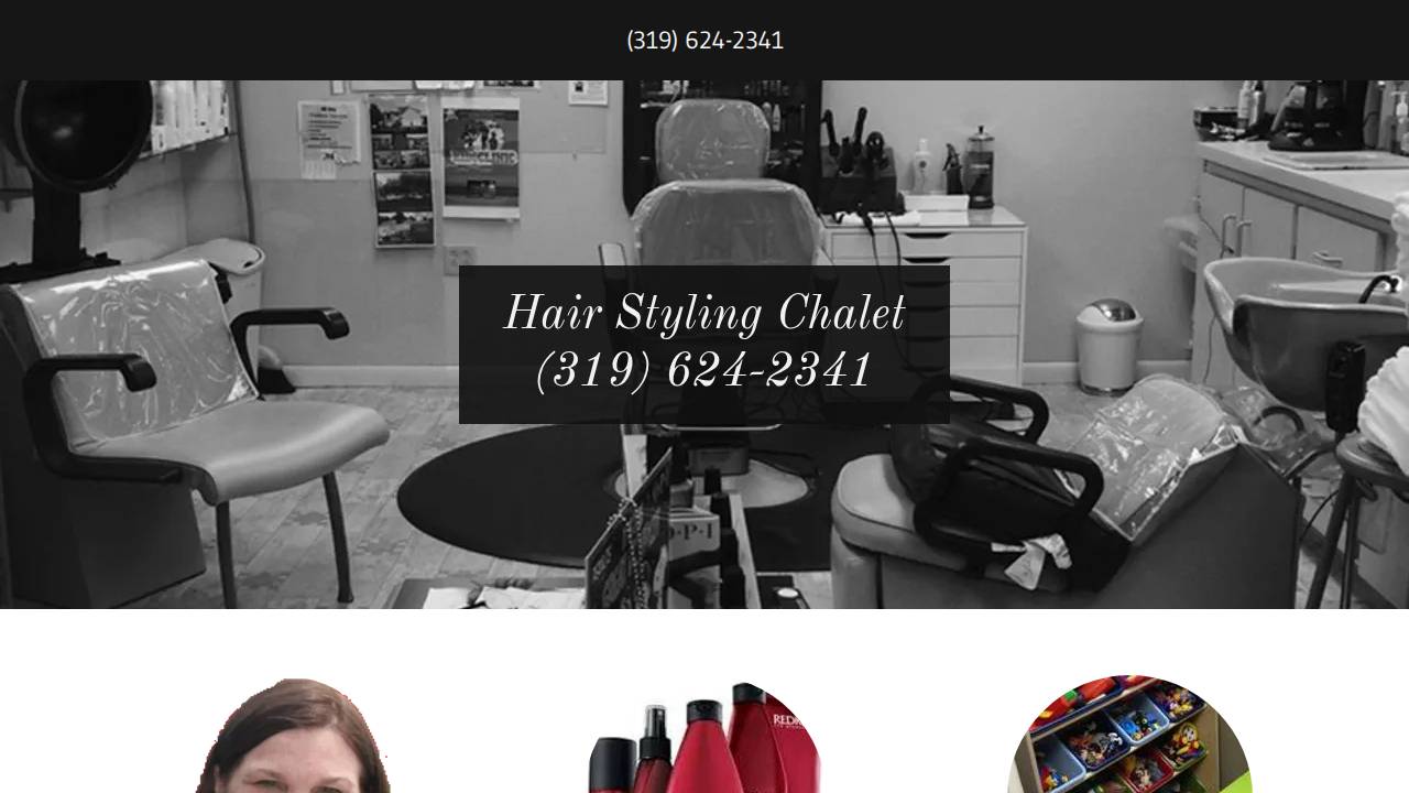 Randall, Susan M; Hair Styling Chalet website screenshot