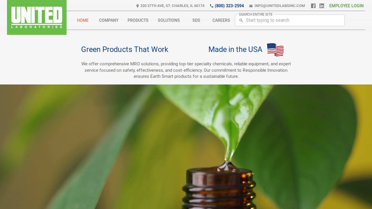 United Laboratories INC website screenshot