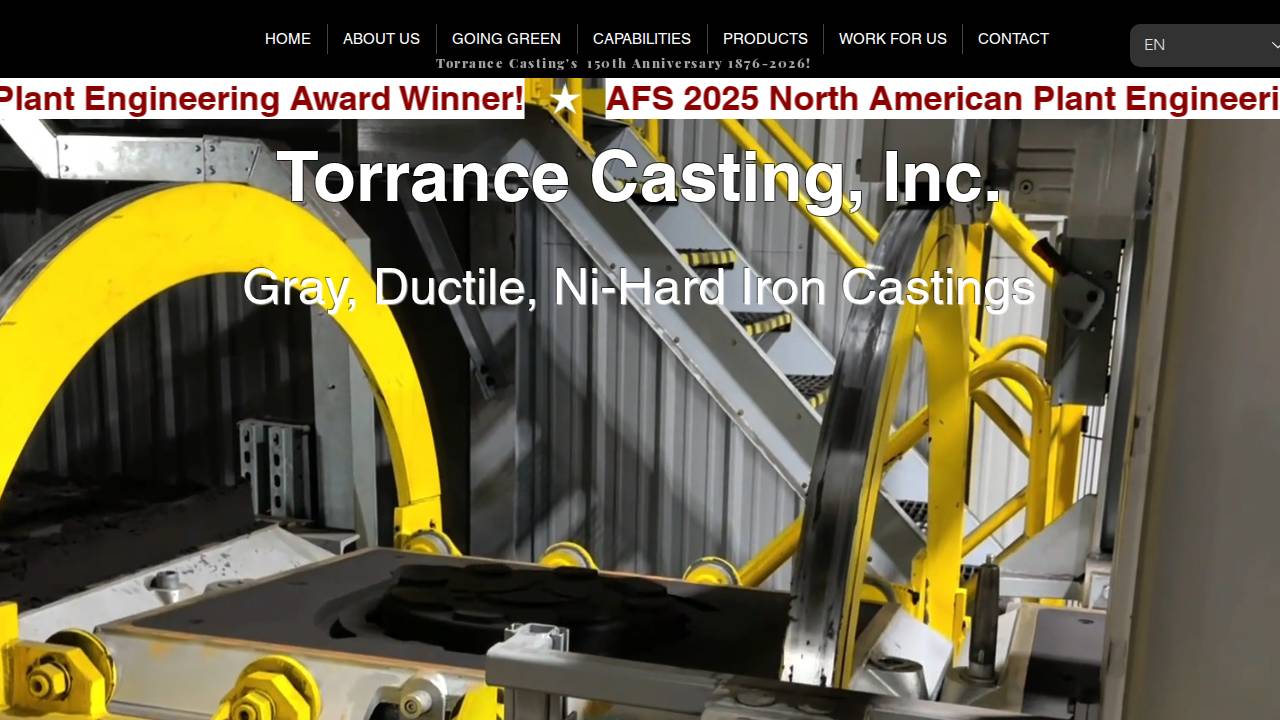 Torrance Casting INC website screenshot