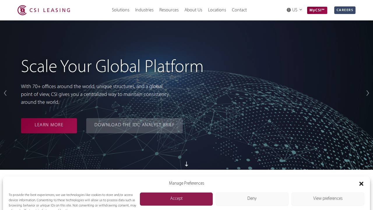 CSI Leasing INC website screenshot