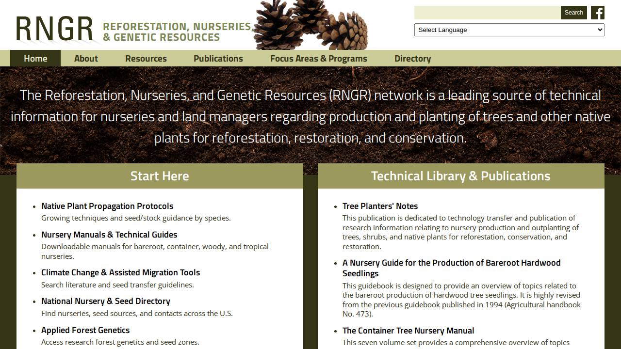 Iowa Dept OF Natural Resources, State Forest Nursery website screenshot
