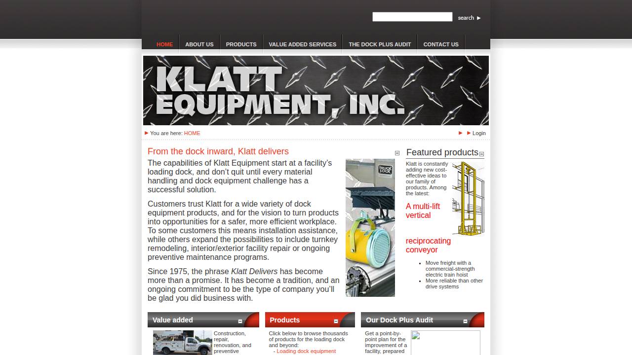 Klatt Equipment Inc. website screenshot