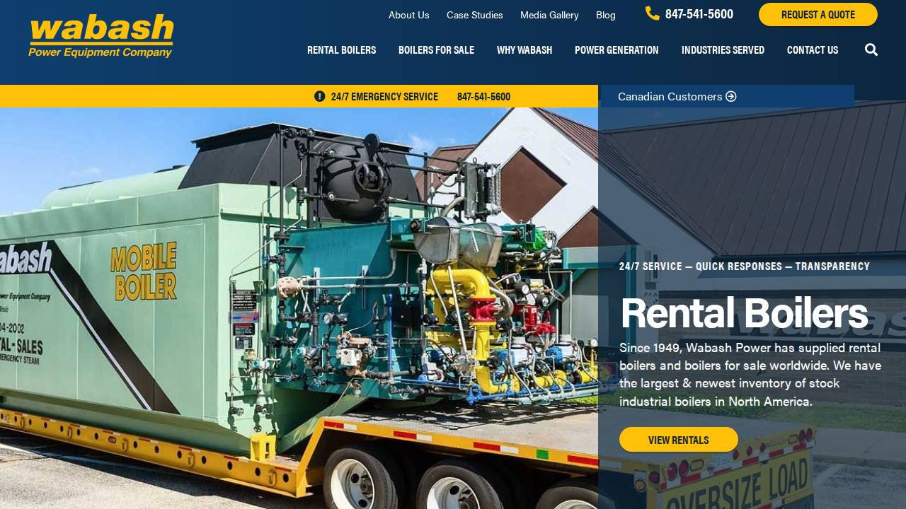 Wabash Power Equipment CO, Waba website screenshot