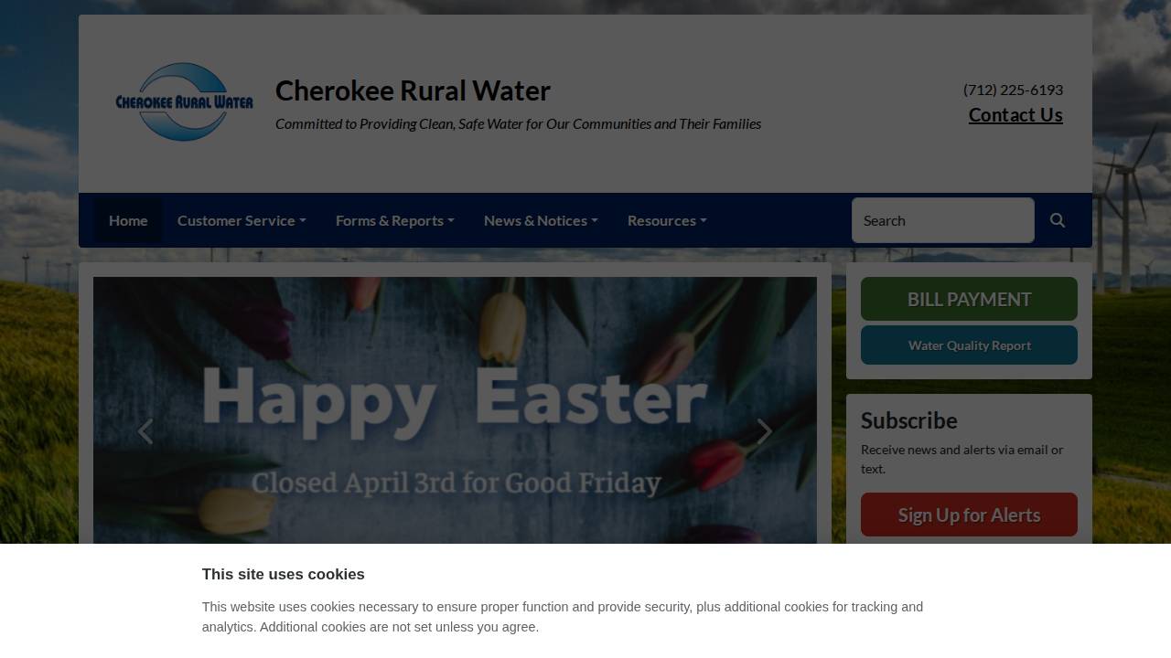 Cherokee CO Rural Water Dist NO 1 website screenshot