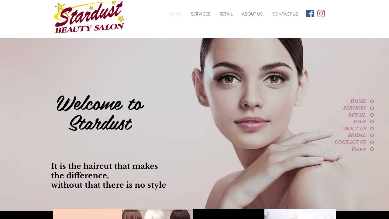 Stardust Beauty Salon website screenshot