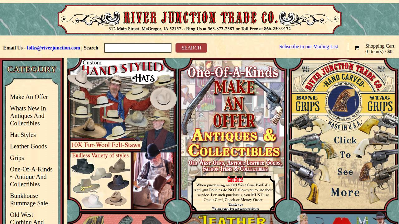 Boeke, James E; River Junction Trade CO website screenshot