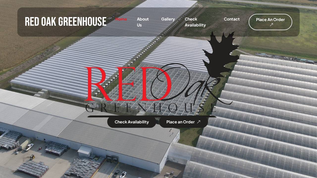 RED OAK Greenhouses INC website screenshot