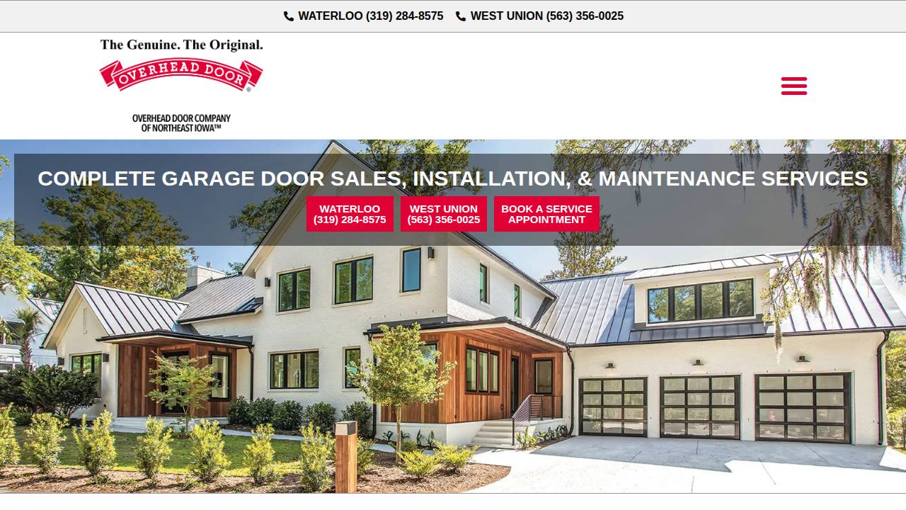 Overhead Door Company OF Waterloo website screenshot
