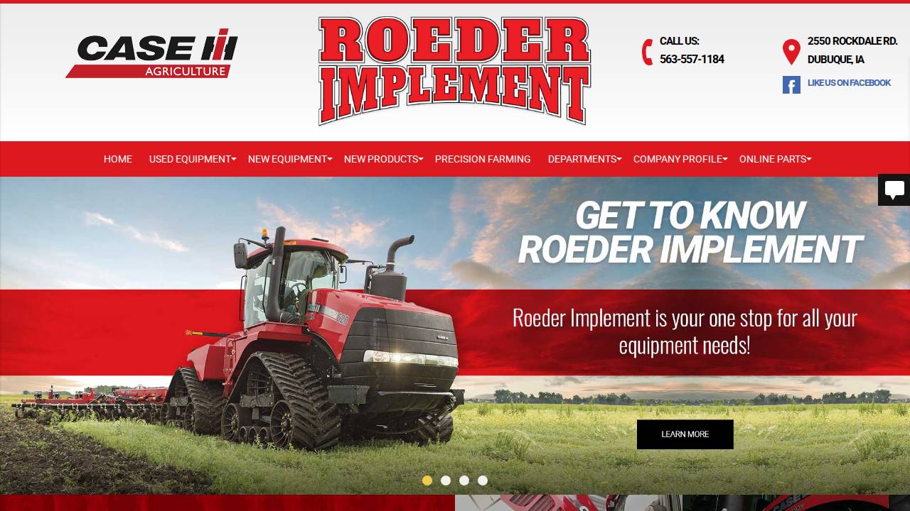 Roeder Implement Incorporated website screenshot