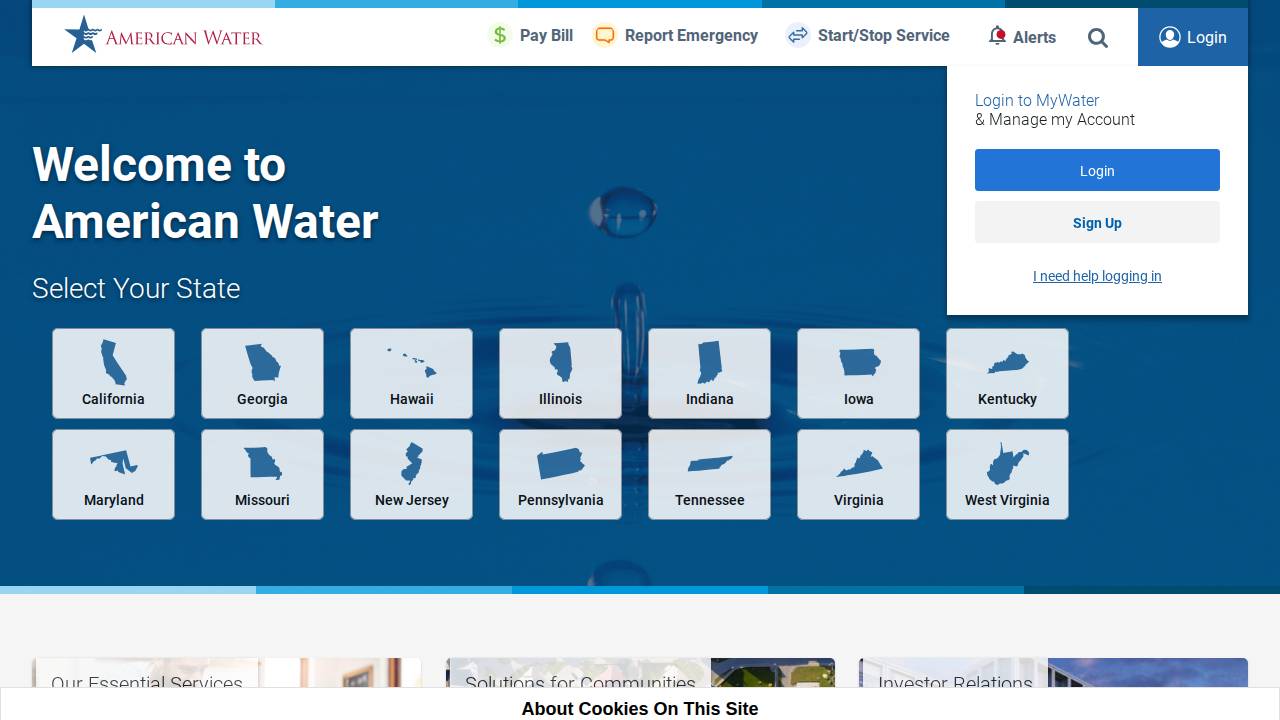 Mid-county Water INC website screenshot