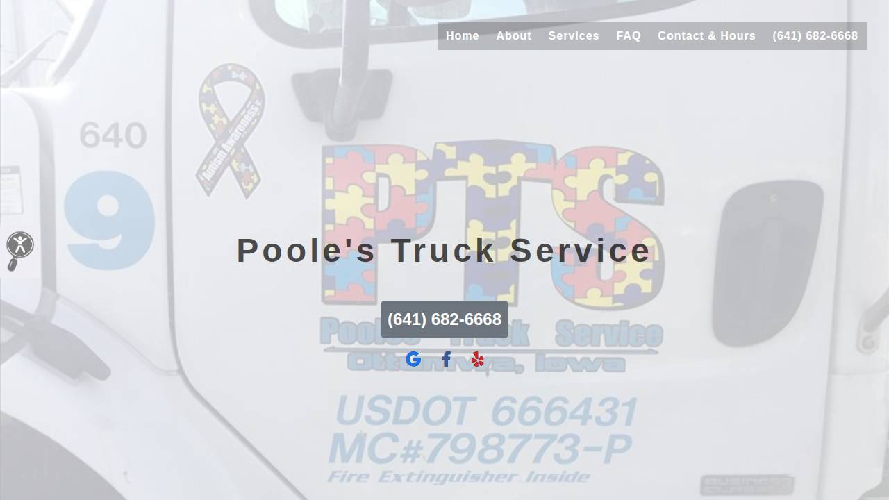 Poole's Truck Service INC website screenshot
