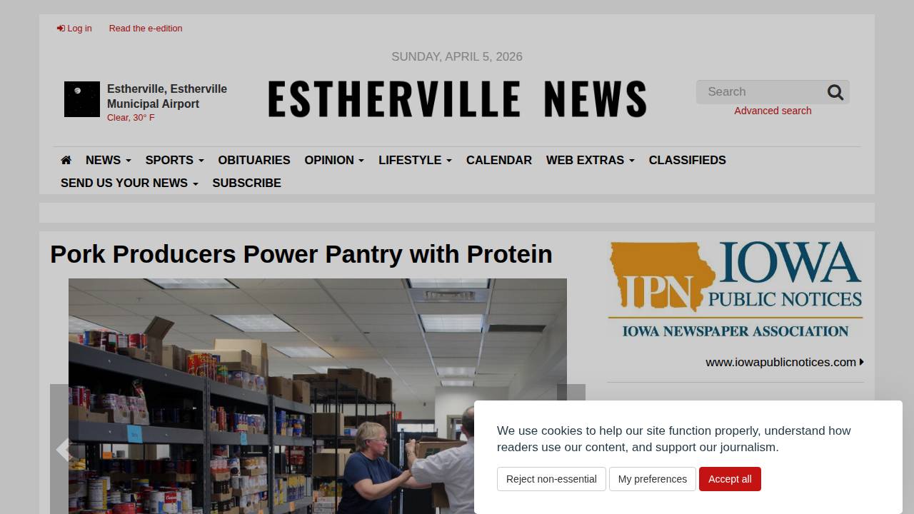 Esterville Foods Inc, Esth website screenshot