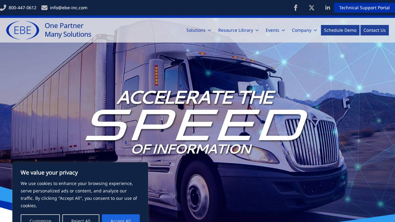 EBE Inc, Electronic Business Equipment website screenshot