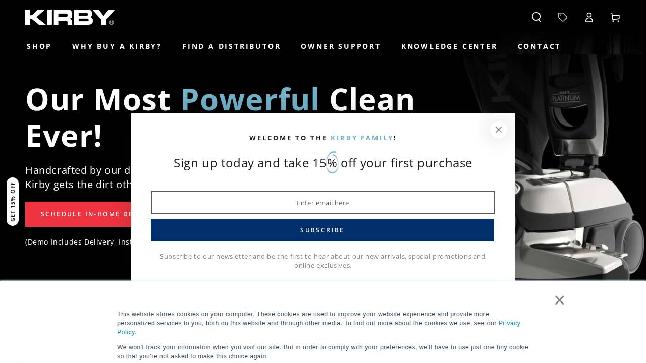 Vanden Brink, Kenneth; Kens Kirby Sales & Service website screenshot