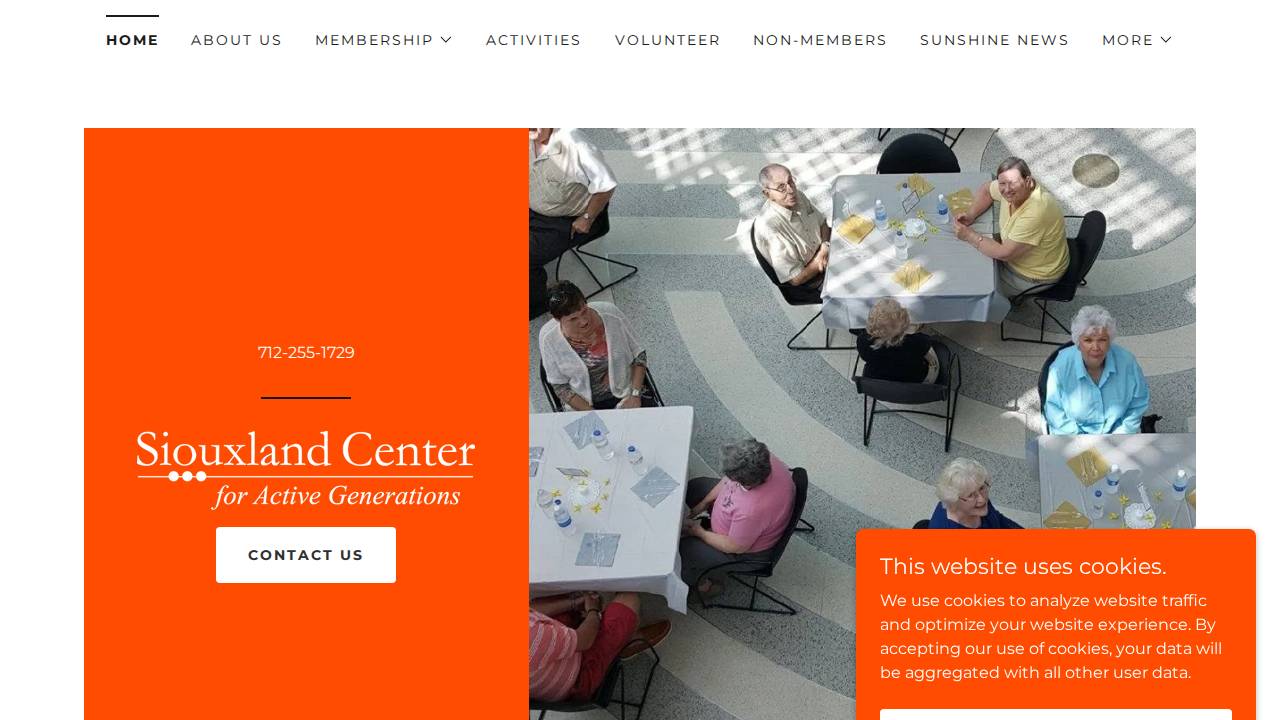 Siouxland Senior Center, Jeff Loffswold website screenshot