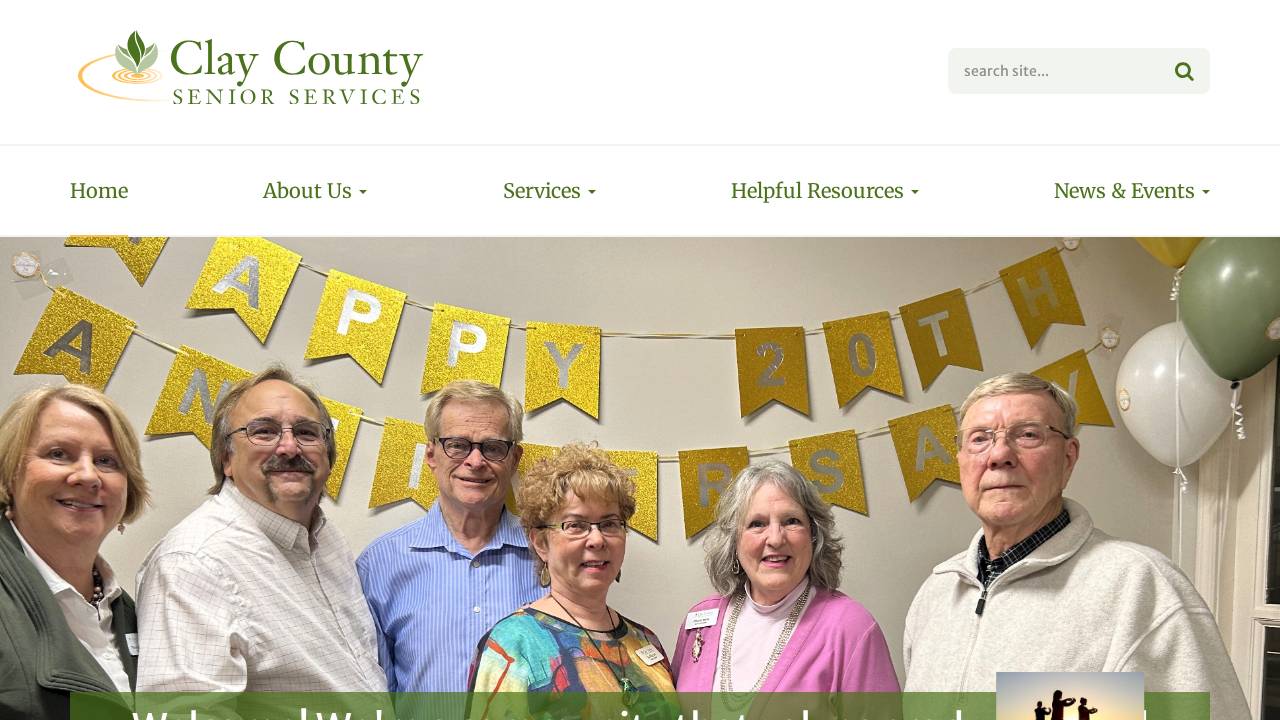 Clay County Council ON Aging website screenshot