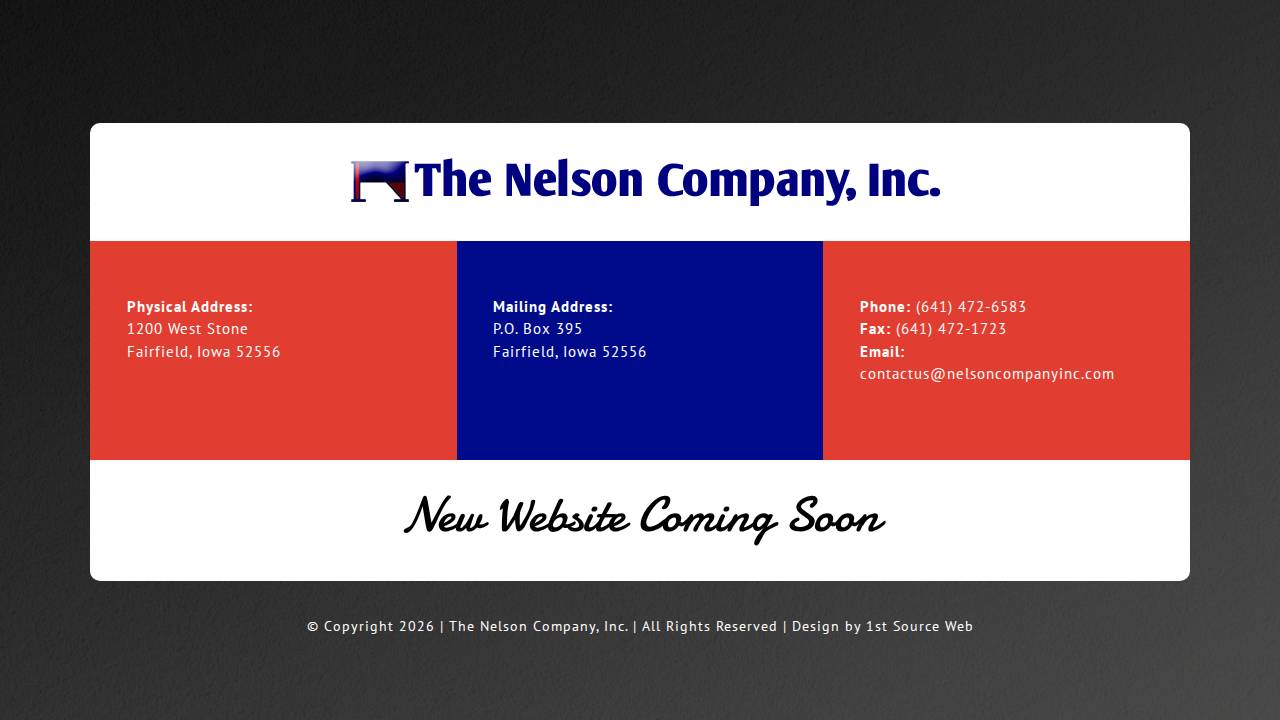 THE Nelson CO INC OF Fairfield IA website screenshot
