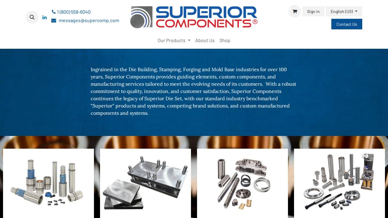 Superior DIE SET Corp website screenshot