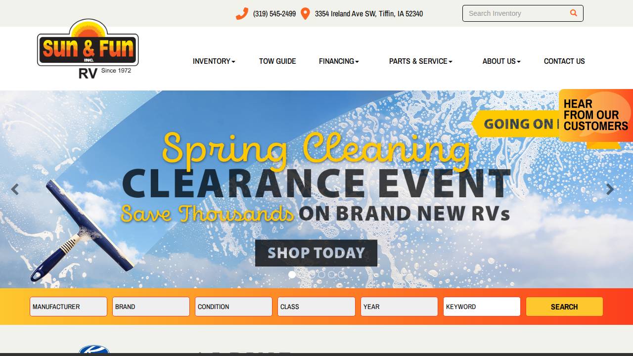 SUN AND FUN Inc, SUN & FUN INC website screenshot