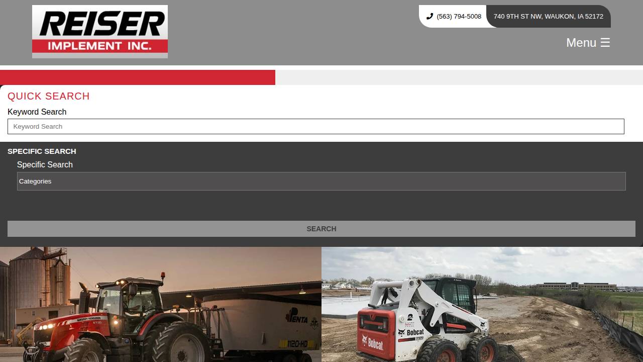Reiser Implement INC website screenshot
