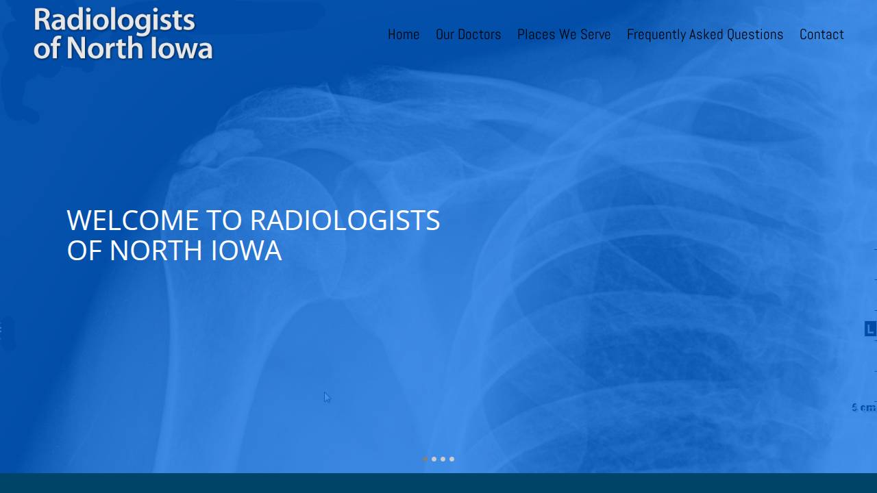 Radiologists OF North Iowa PC website screenshot