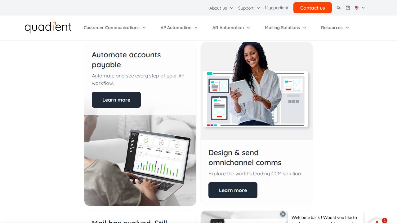 Quadient INC website screenshot