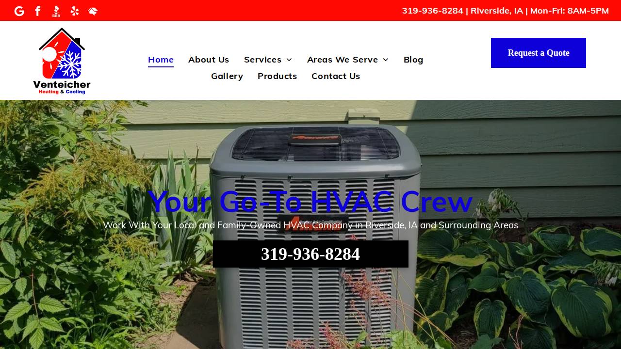 Venteicher, Elmer L; Venteicher Repair website screenshot