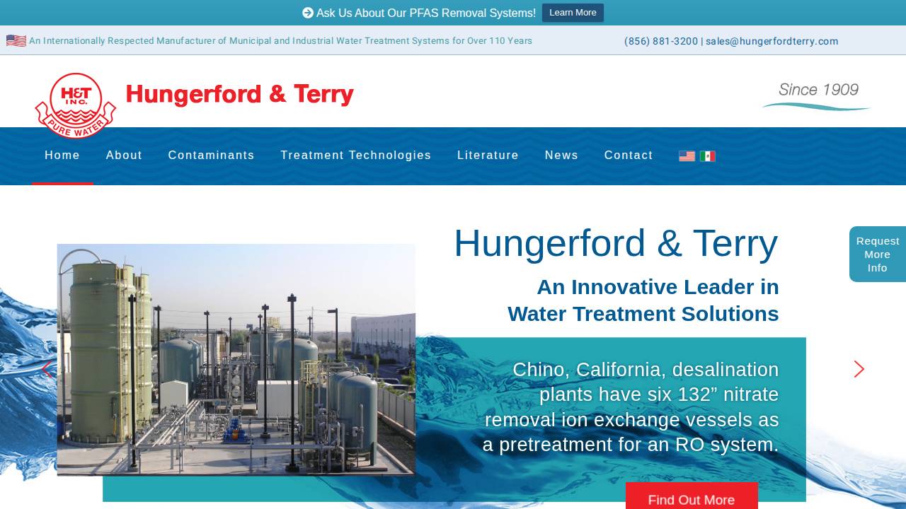 Hungerford & Terry, Inc. website screenshot