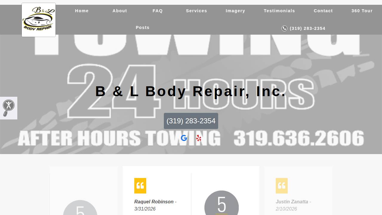 B & L Body Repair Inc, B & L Body Repair website screenshot