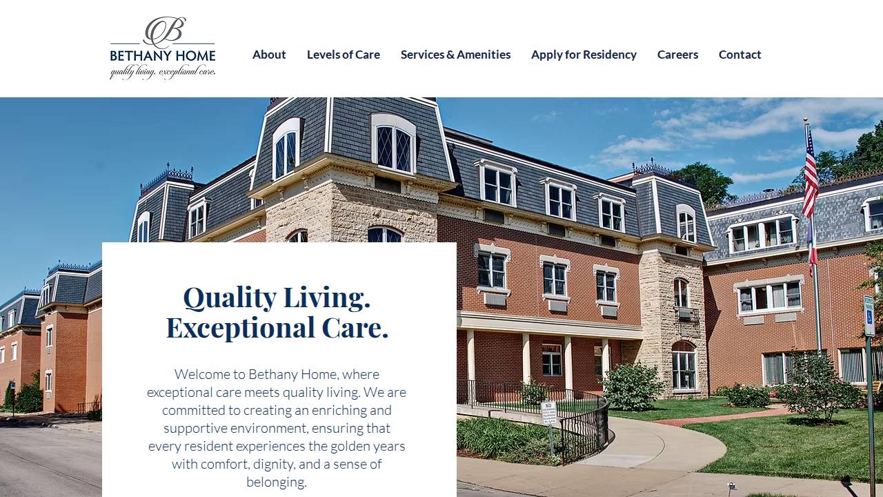 Bethany Home website screenshot