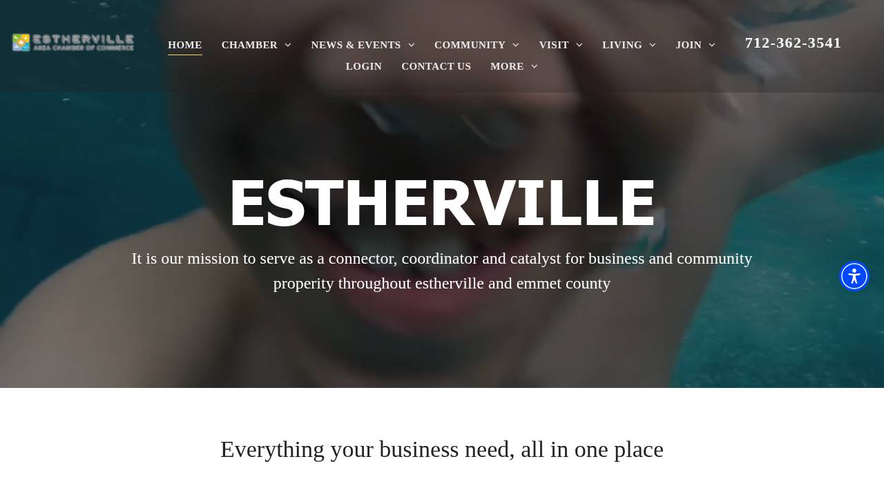 Estherville Area Assn OF BUS & Ind, Ambassadors Club website screenshot