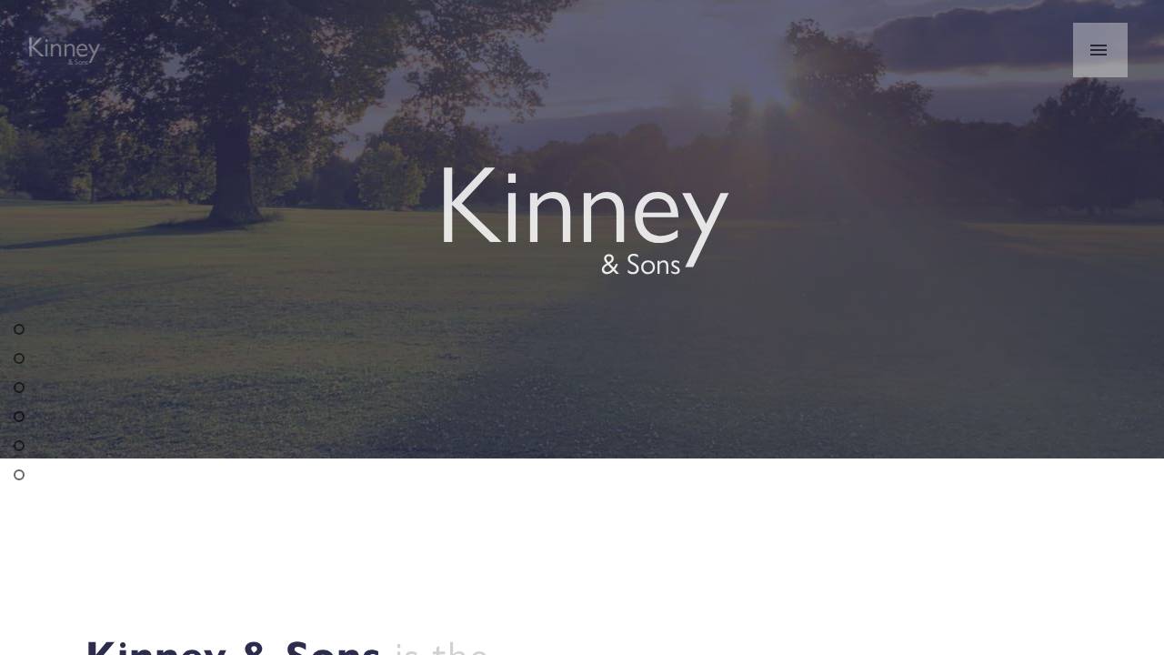 Kinney & Sons Excavating & Grading website screenshot