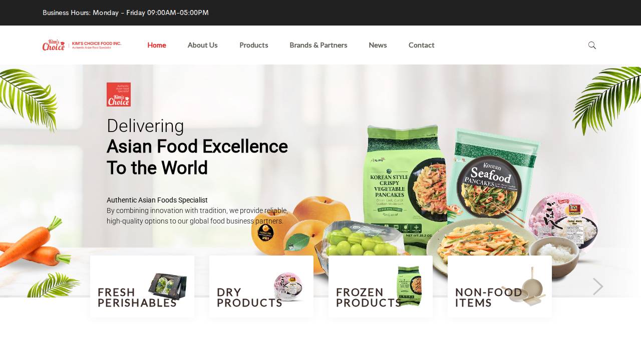 KIM Foods INC website screenshot